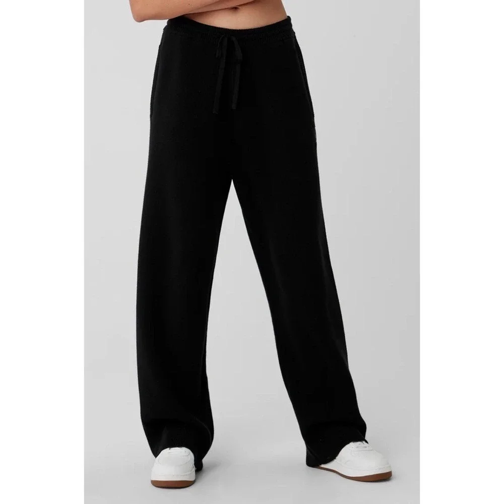 Alo Yoga Scholar Straight Leg Sweatpant Black L